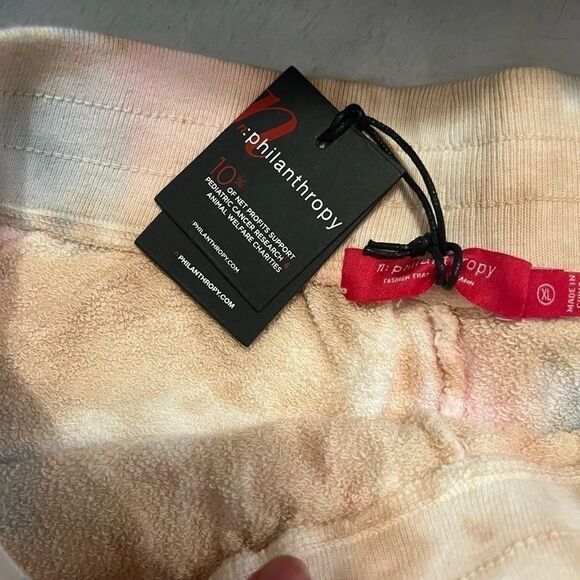 n:PHILANTHROPY Coco-Short tie-dye color pink yellow white nwt xl distressed - Picture 10 of 10